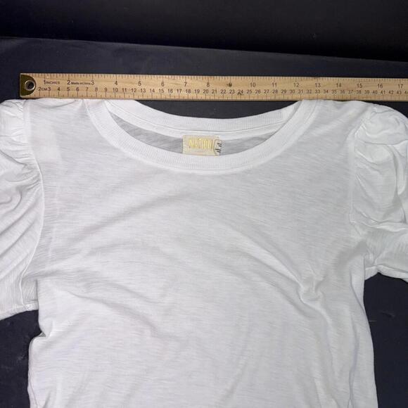 Anthropologie Nation LTD Puff Sleeve Quiet Luxury Minimalist Cotton Blouse Small - Picture 11 of 14